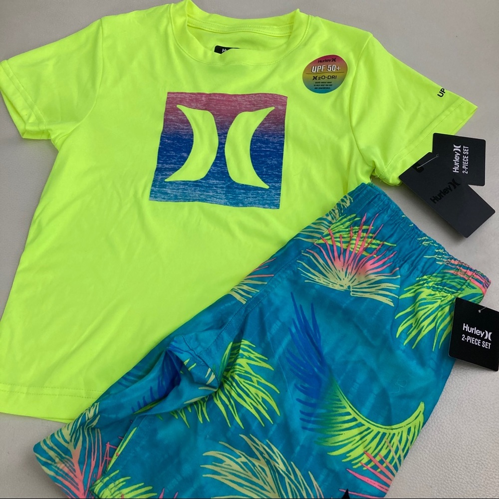 Hurley cute neon palm beach UPF50+ active shorts set 4061 - Picture 5 of 10